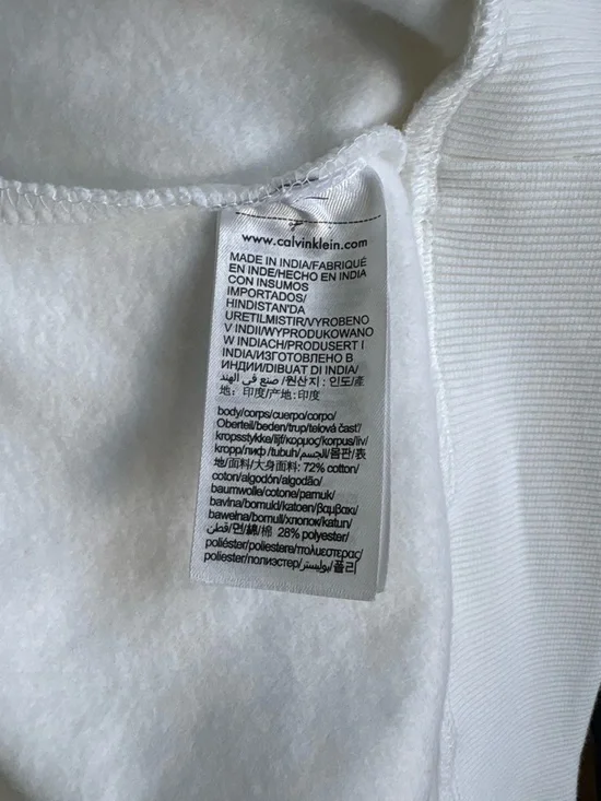 Calvin Klein Men’s White Zip-Up Jacket with Black Logo Panel, Large - Picture 6 of 9